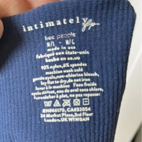 Free People Intimately Meg Crop Top Navy Blue Tank Bra Size M/L Y2K Boho NWOT - Picture 6 of 6